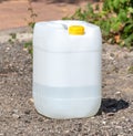 Large plastic container for water on the ground Royalty Free Stock Photo