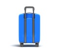 Large plastic travel suitcase with a combination lock and wheels back view 3d render on white