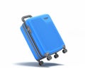 Large plastic travel suitcase with a combination lock and wheels 3d render on white