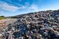 Large plastic waste mountains from urban and industrial areas