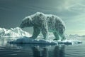 A large polar bear confidently stands atop a massive iceberg, showcasing its strength and resilience in its natural habitat, Polar Royalty Free Stock Photo