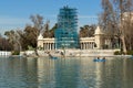 Large pond of the Retiro in City of Madrid, Spain