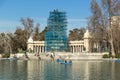 Large pond of the Retiro in City of Madrid, Spain