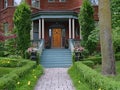 Large porch of old brick house