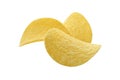 Large potato chips on white background isolated Royalty Free Stock Photo
