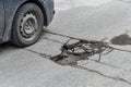 Large pothole in Montreal