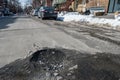 Large pothole in Montreal