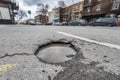 Large pothole in Montreal, Canada 2018