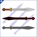 Large, powerful knife with a wide blade. Machete, kukri, cleaver. Dangerous combat edged weapons. Blade Weapons. Swords