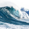 Large powerful ocean waves rise and crash isolated on transparent background Royalty Free Stock Photo
