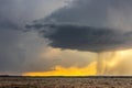 Time lapse of tornadic supercell over Tornado Alley at sunset Royalty Free Stock Photo