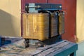 Large and powerful transformer with copper winding for repair