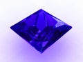 Large princess cut cobalt blue sapphire - 3D Royalty Free Stock Photo