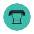 large printer icon. Element of printing house for mobile concept and web apps icon. Thin line icon with shadow in badge for websit