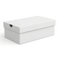 A large, pristine white rectangular box with a lid and a subtle embossed design Royalty Free Stock Photo