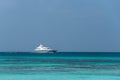 Large private motor yacht under way out at sea Royalty Free Stock Photo