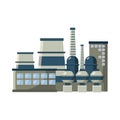 Large production plant icon, cartoon style