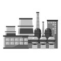 Large production plant icon, gray monochrome style