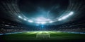 Large professional football stadium. Beautiful illustration picture. Generative AI