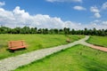 Garden path, public green space Royalty Free Stock Photo