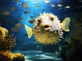 Ai Generated illustration Wildlife Concept of Large Puffer Fish Royalty Free Stock Photo