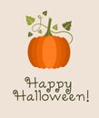 Large pumpkin. Happy Halloween. Halloween postcard. Halloween poster. Pumpkin design, pumpkin decoration. Silhouette of a pumpkin Royalty Free Stock Photo