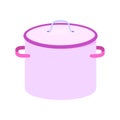 Large purple saucepan with lid for cooking Royalty Free Stock Photo