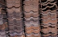 .large quantity of stacked roof tiles Royalty Free Stock Photo