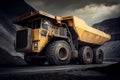 Large quarry dump truck in coal mine. Mining equipment for the transportation of minerals. Royalty Free Stock Photo