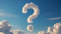 A large question mark formed by clouds in a blue sky Royalty Free Stock Photo