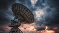 large radio telescope against dramatic sky Royalty Free Stock Photo