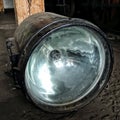 Large railway lamp with silver reflector