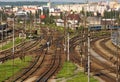 Large railway station Royalty Free Stock Photo