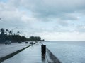 A large rain storm brews in the open waters between Key west, Florida, USA