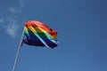 Large Rainbow Flag Blowing in the Wind Royalty Free Stock Photo
