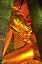 Large reclining Buddha image in a church at Wat Pho, Thailand