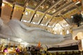 Large reclining Buddha marble statue for people and travelers travel visit and respect praying at Wat pa phu kon temple on Royalty Free Stock Photo