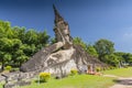 The Large Reclining Buddha at Xieng Khuan Buddha Park near Vientiane, Laos