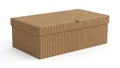 A large, rectangular, brown cardboard box with a hinged lid Royalty Free Stock Photo