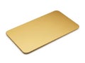 A large, rectangular, gold-colored metal plate with a smooth, shiny surface Royalty Free Stock Photo