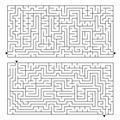 A large rectangular labyrinth with an entrance and an exit. Two options in the kit. Simple flat vector illustration isolated on wh Royalty Free Stock Photo