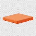 A large, rectangular, orange plastic 3D object with a smooth surface and rounded edges. Royalty Free Stock Photo