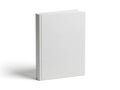 A large, rectangular, white, blank book standing upright against a white background Royalty Free Stock Photo