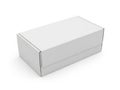 A large, rectangular, white cardboard box with a simple design and open top Royalty Free Stock Photo