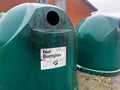 Large recycling bin container for coloured type of glass in Germany Royalty Free Stock Photo