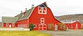 large red barn and smaller red barn with white trim in Berkshire hills