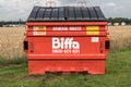 Large red Biffa General Waste container