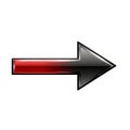 A large red and black arrow pointing to the right on a white background indicating direction or navigation Royalty Free Stock Photo