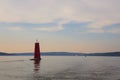 A large red buoy Cayuga Lake, Ithaca, New York Royalty Free Stock Photo