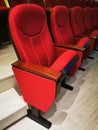 Large red chair for watching movies in cinemas or theaters